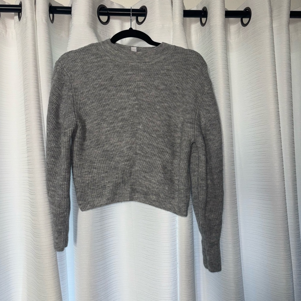 Topshop Heather Gray Crew Neck Sweater